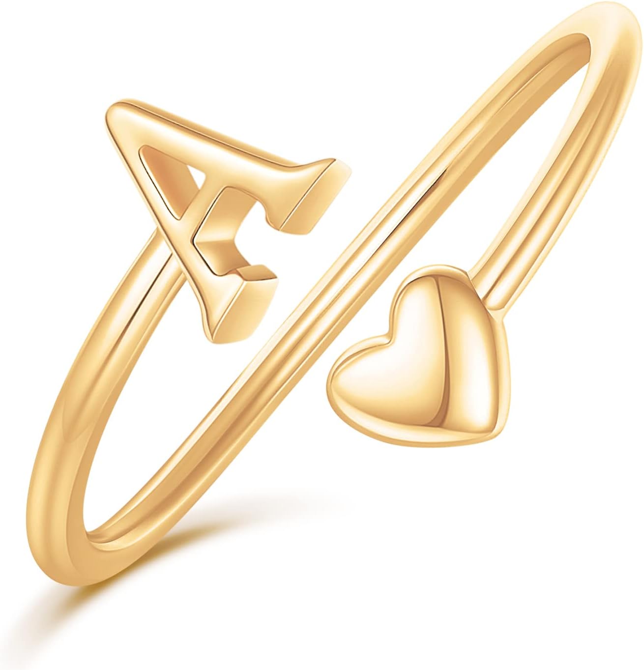 Adjustable Rings Adjustable Initial Rings For Girls (Rose/White Gold