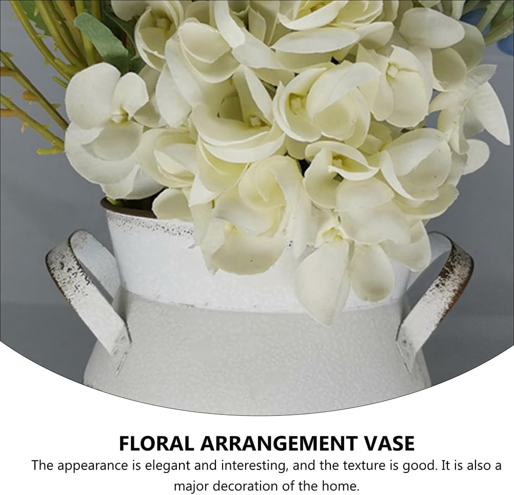 Large Antique Vase, 12x8in White European Pastoral Style Milk Can, Country Pot Decoration Bottle, Pot Storage Bottle - Image 4