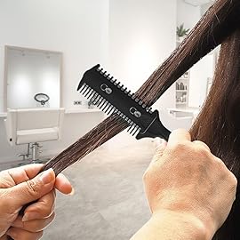 Soft \'N Style 3 Pack Double Sided Comb and Trimmer - Hair Razor Scissors, Split Ends Styler for Thin and Thick Cutting (Black)