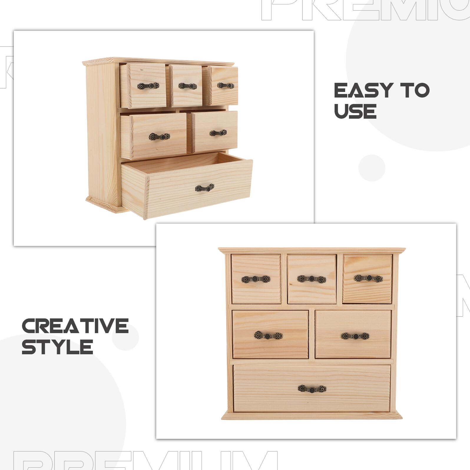 6cajones Caja de Almacenamiento de Escritorio de Madera con Pequeños Organizador de Escritorio para Suministros de Oficina y Papelería de Mesa