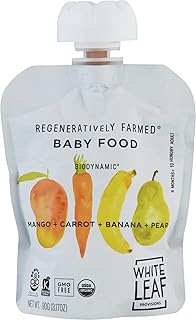 White Leaf Provisions, Baby Food Mango Carrot Banana Pear Organic, 3.17 Ounce