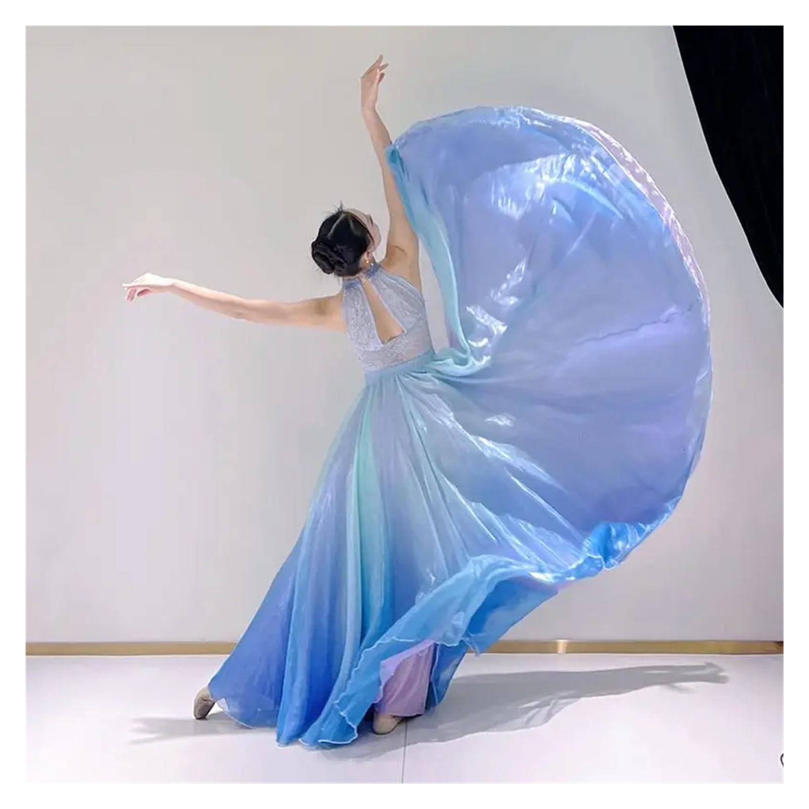 Faldas de Ballet for Mujer, Vestido Gasa, Falda Tul, práctica Danza del Vientre 360 ​​Grados (Solo Media Falda)(M 46kg to 52.5kg)