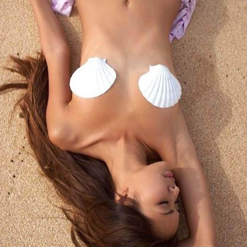 GRAEEN Sea Shell Bra Top Seashell Mermaid Bikini Tops Costume Bras for Women - Image 7
