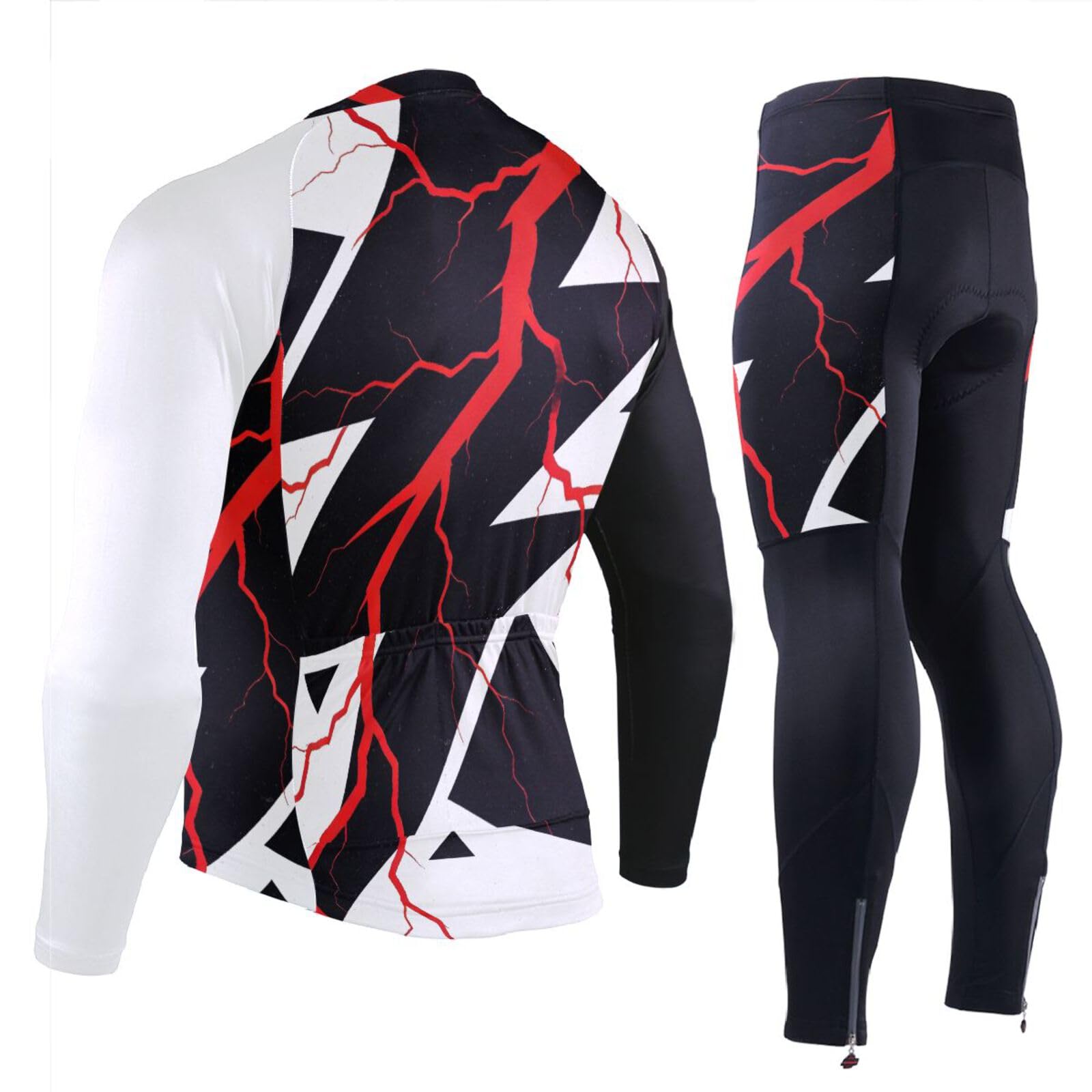 Radtrikot für Herren, mit Taschen, atmungsaktiv, 3D-gepolstert