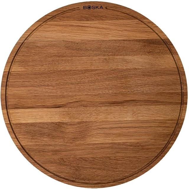 Deska do pizzy Friends XL/talerz do pizzy/drewno dębowe / Ø 40 cm / blacha do pizzy okrągła z praktyczną rynną do zbierania / również na śniadanie, obiad i kolację
