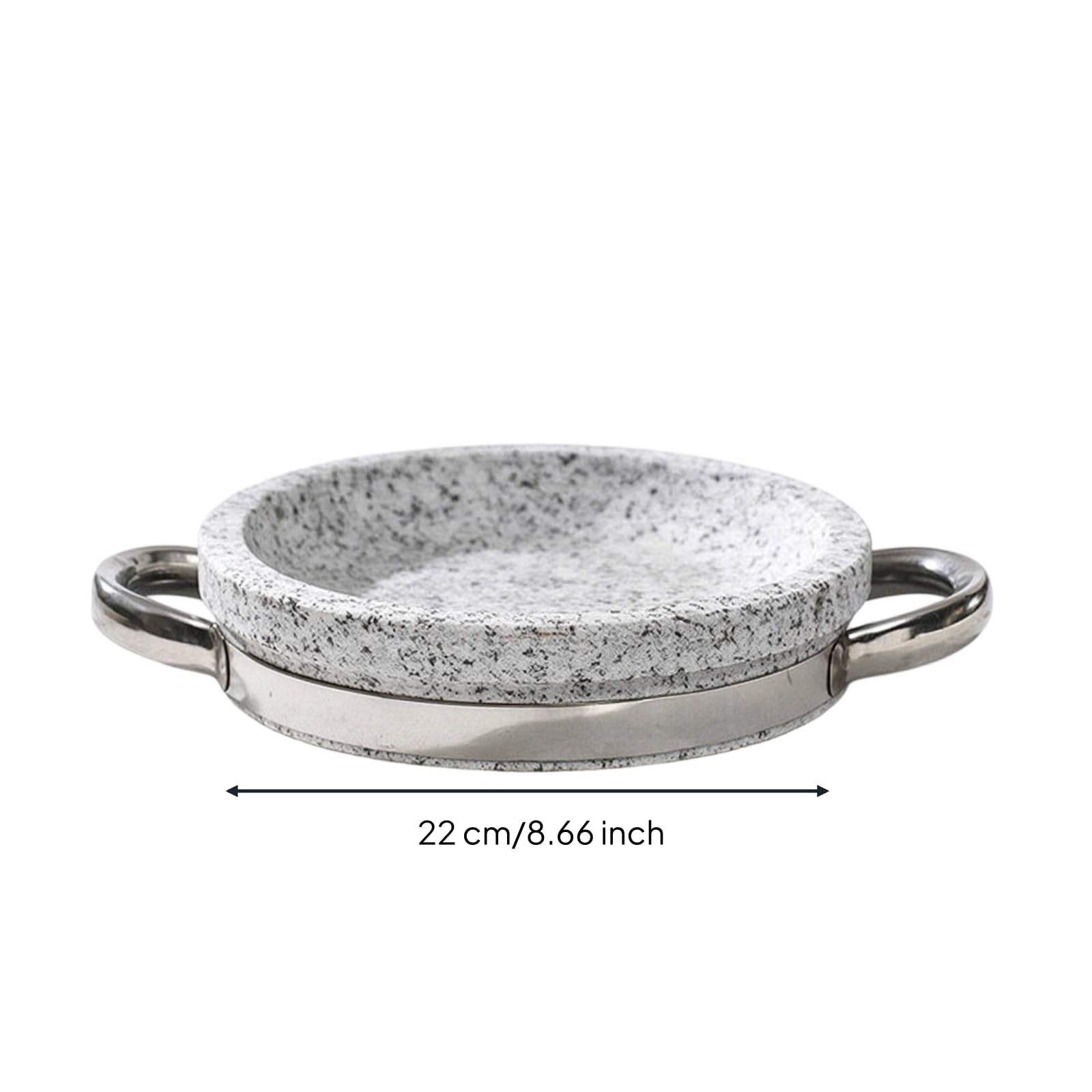 Qianly Naturstein-Backform Flach Steinbackform Stabil Servierplatte für Backofen, 22 Cm Durchmesser, 4 Cm Höhe, Flache Bratpfanne