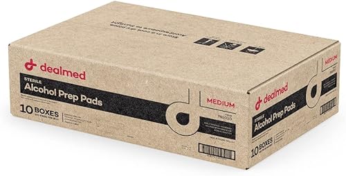 Vista 13 de Dealmed 200 almohadillas estériles de alcohol isopropílico envueltas individualmente, cuadrado mediano, 2 capas para cortes, rasguños y limpieza