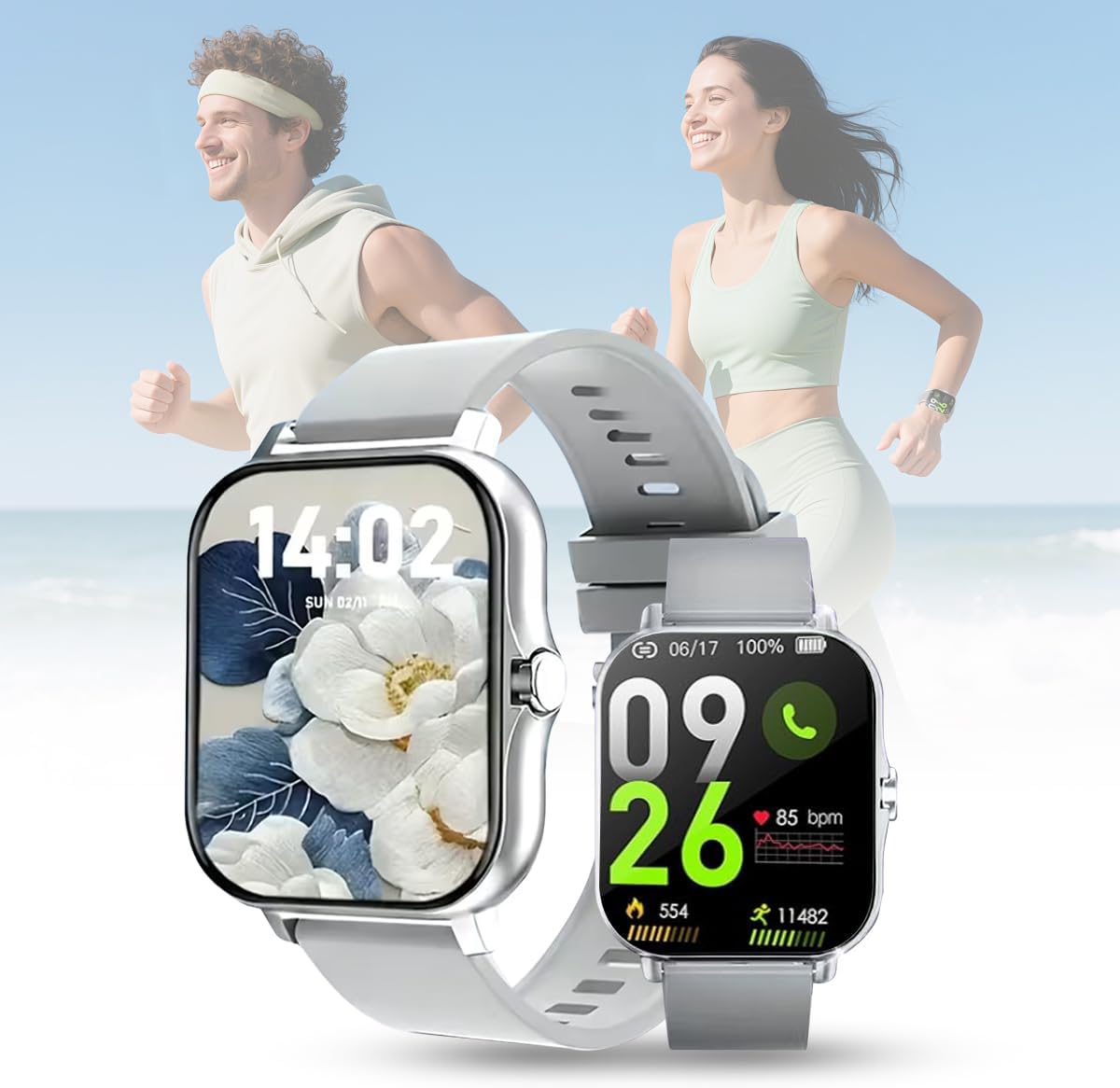 Reloj inteligente para hombres y mujeres compatible con iPhone Samsung Android Phone | Reloj inteligente con banda deportiva, rastreador de actividad física, pantalla táctil completa de 1,83 pulgadas siempre encendida, responder/hacer llamadas, notificación de mensajes
