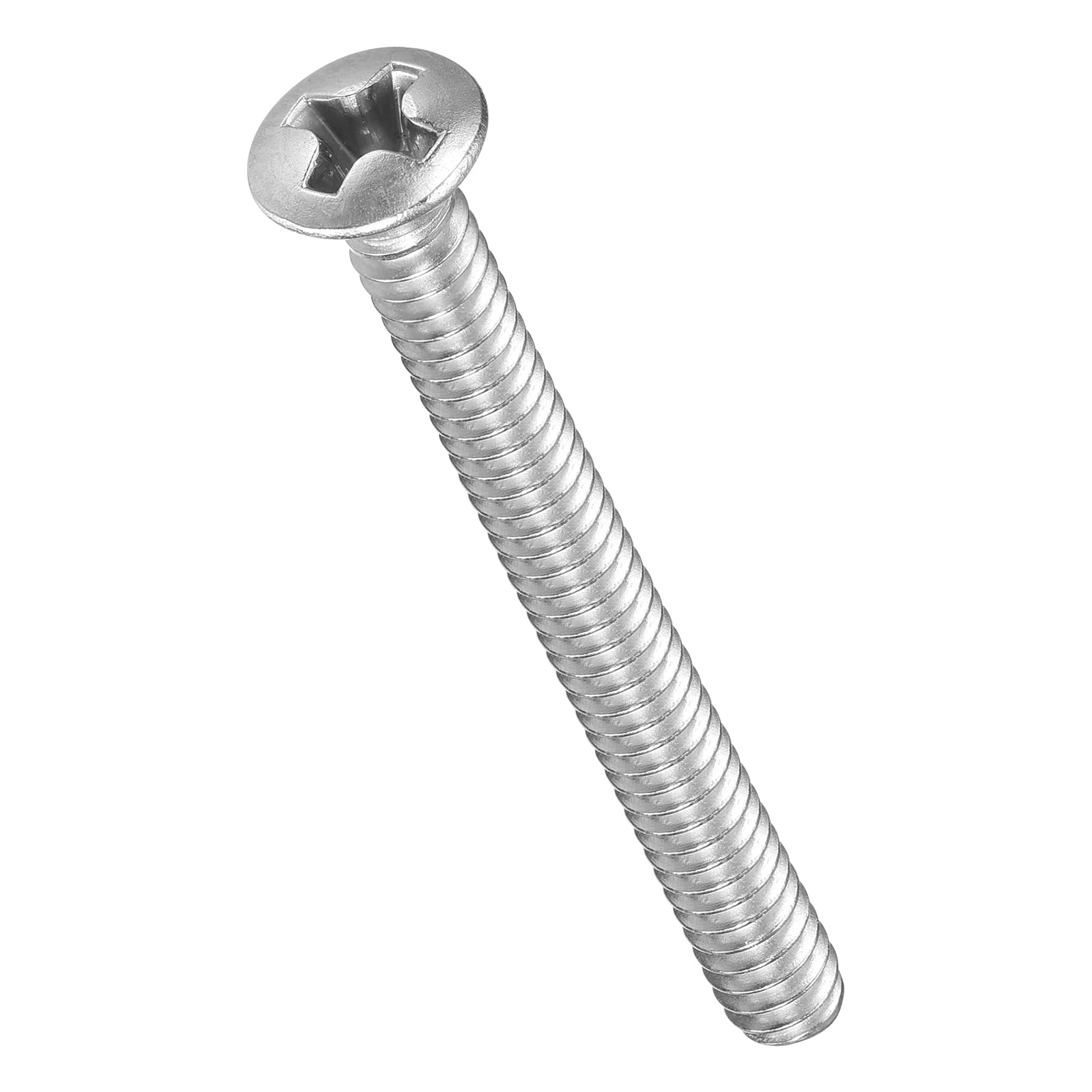 METALLIXITY Semi-Countersunk Oval Head Machine Screws (#6-32x1-3/8") 30Pcs, 304 Stainless Steel Phillips Cross Recessed Machine Screw Bolts - for Furniture Assembly DIY Projects, Silver
