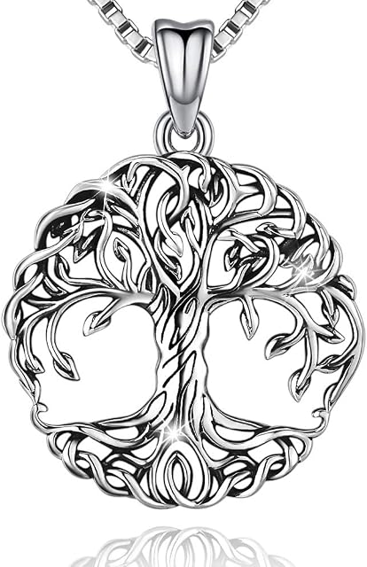 Tree-of-Life-Necklace for Women, Silver-Jewellery-Pendant for Mom Wife Girlfriend Girls Daughter
