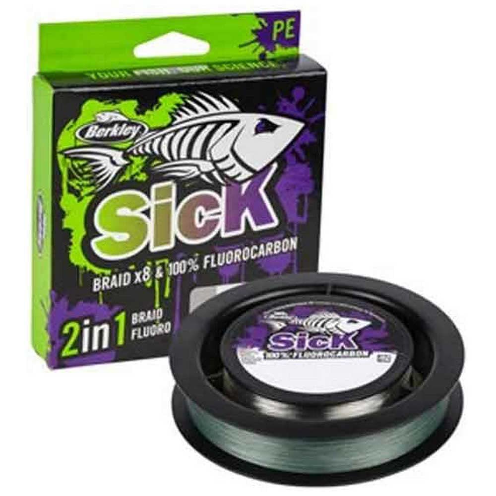Berkley Sick Braid and Fluorocarbon Leader Pack – Kombination aus super glatter 8-fach geflochtener Angelschnur und schnell sinkendem, unsichtbarem Fluorocarbon-Vorfachleader.