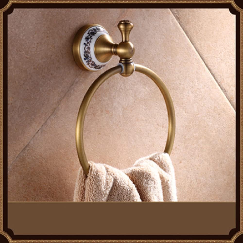 Coat Hook Bathroom Hooks Antique Brass Luxury Bathroom Accessory Paper Holder Toilet Brush Rack Commodity Basket Shelf Soap Dish Towel Ring,Hooks(Color:Paper Holder) (Towel Ring)