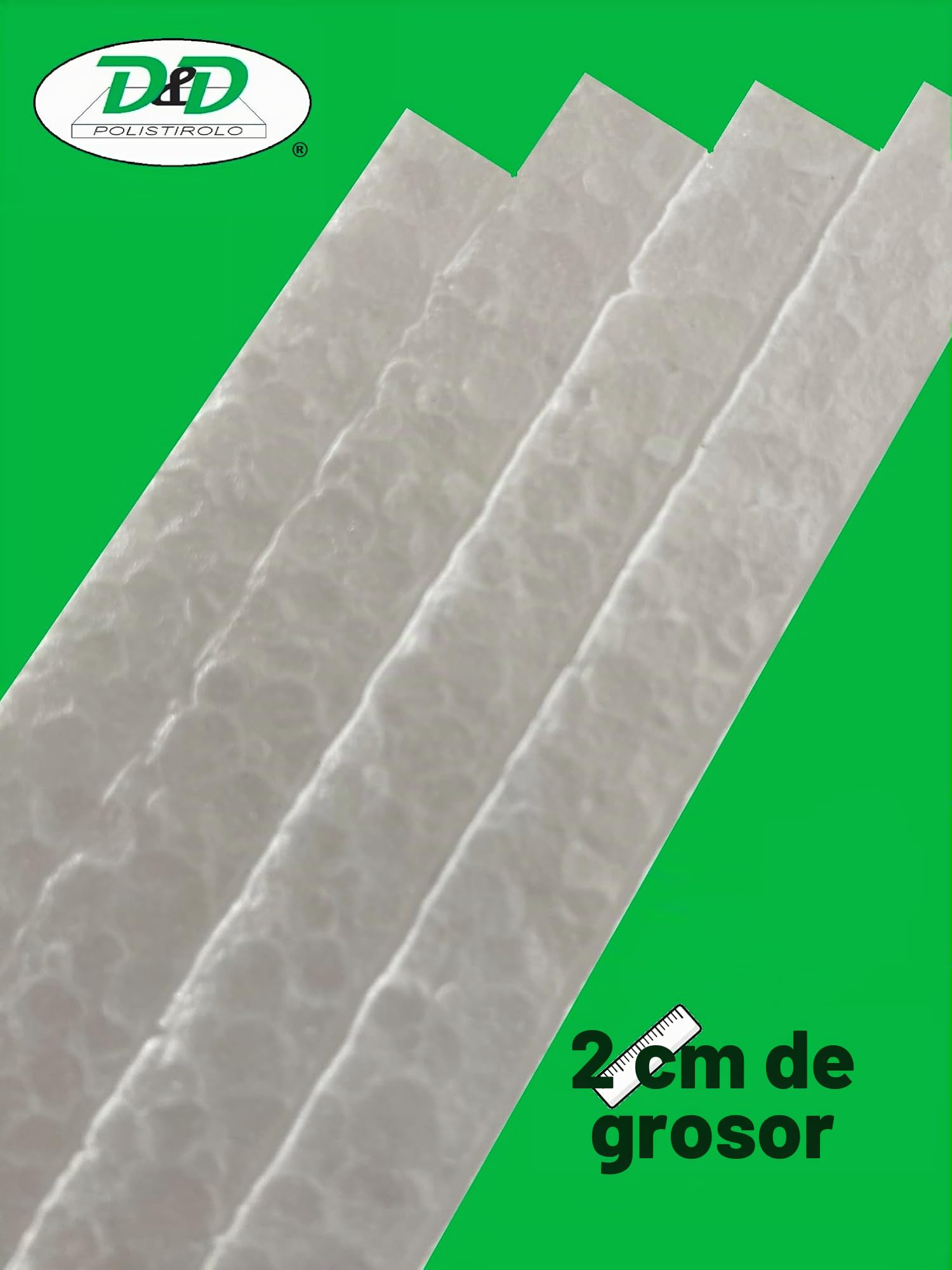 D. & D. Polistirolo® (5 losas H 2 cm) hojas de poliestireno multifunción 100 cm x 50 cm EPS 80