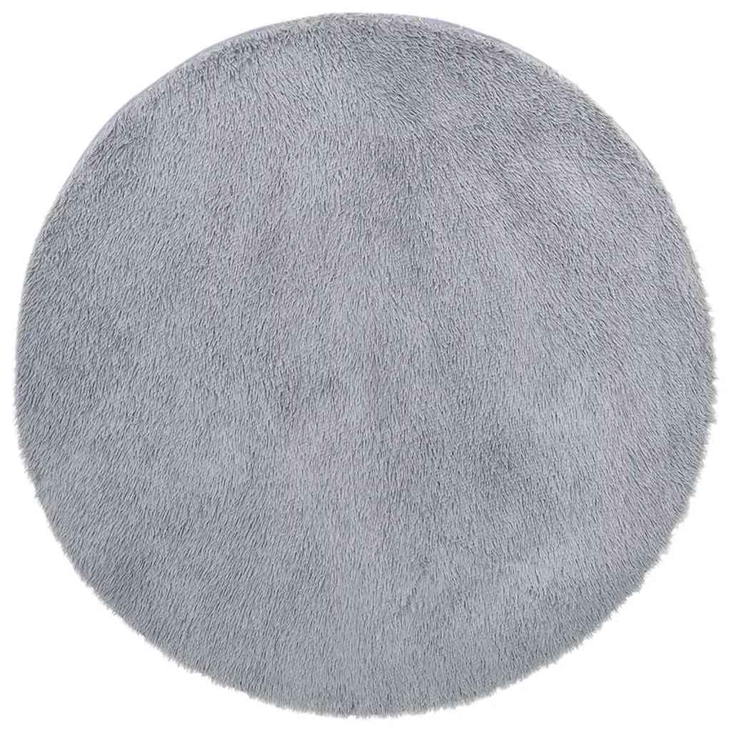 Tappeto Shaggy Pelo Lungo NAVARRA Grigio Chiaro 120x120 cm