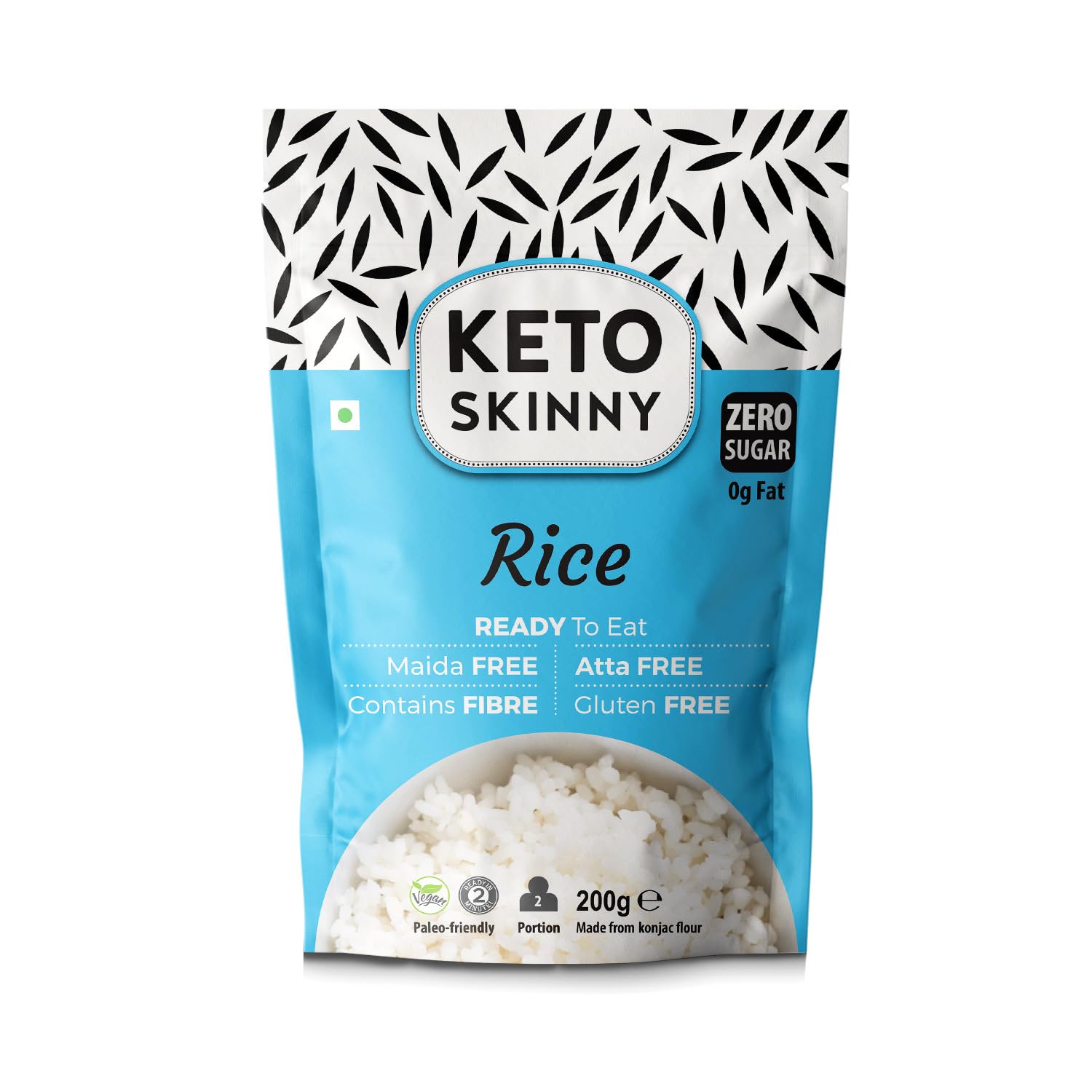 KETO SKINNY Rice – Low-Carb, Gluten-Free, High in Fiber, Ready to Eat, Healthy & Convenient Shirataki & Konjac Rice Alternative, Perfect for Keto Diet, Quick Meal Solution, Nutritious (270 Gram)