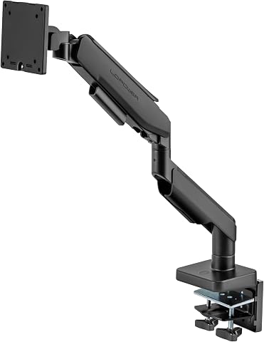 LC-POWER Braccio Monitor Scrivania Regolabile - Supporto TV da Tavolo per Monitor da 17 a 49 - Peso Massimo 20 kg -...