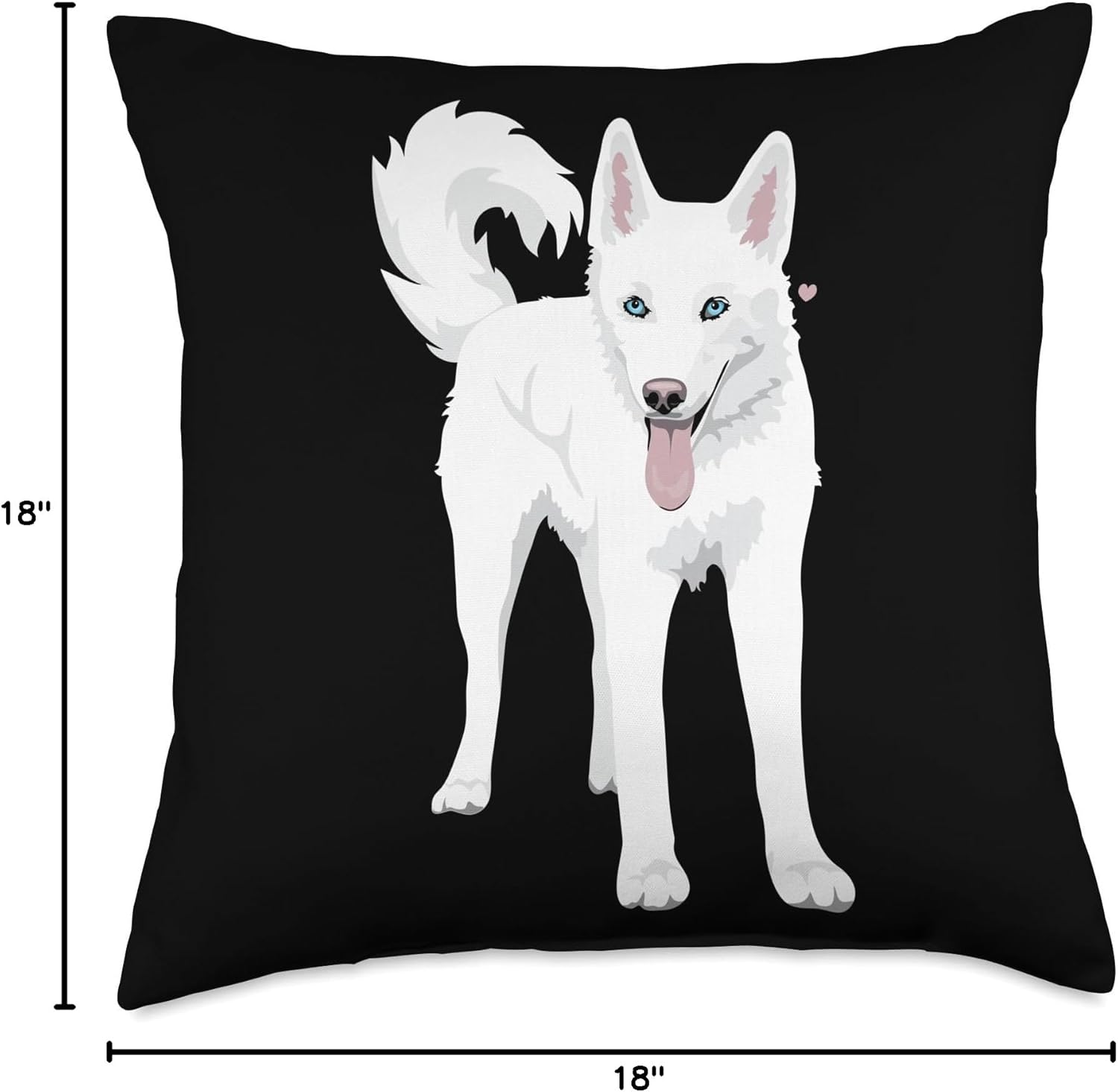 cute white Siberian Husky dog Throw Pillow