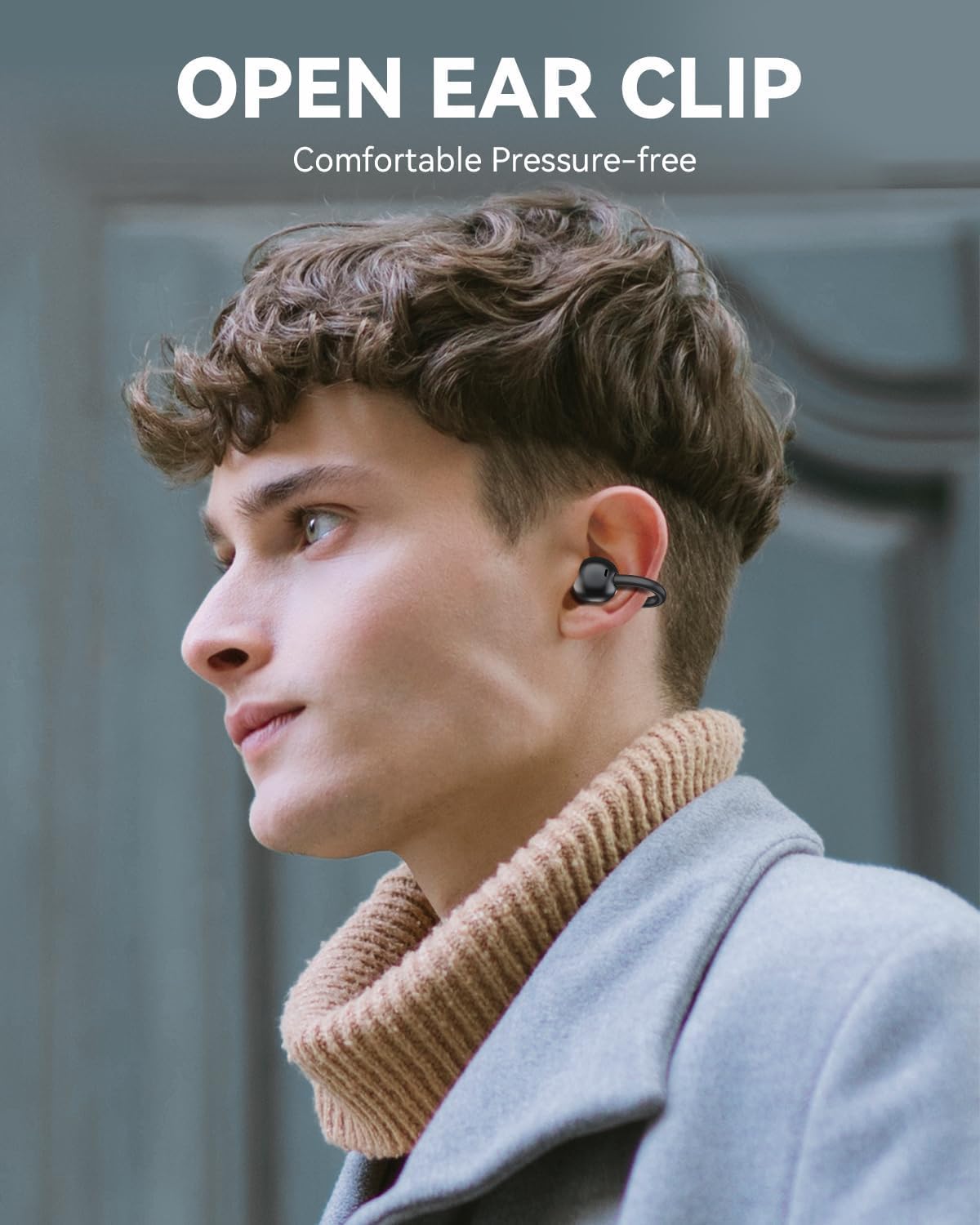 Person wearing ANSTEN Q40 open-ear earphone