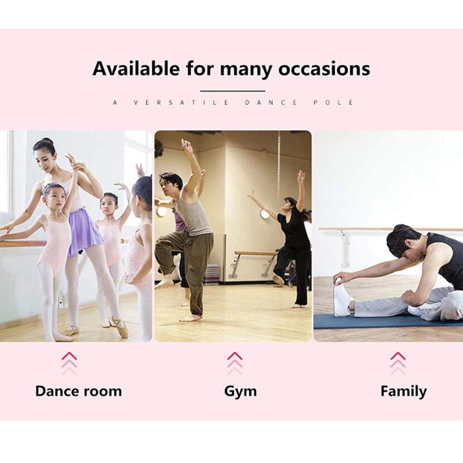 Barra de Ballet Independiente y de Pared, Altura Ajustable de 80 a 120 cm, Uso doméstico o en Estudio, Ideal para la práctica y el Entrenamiento de Danza.