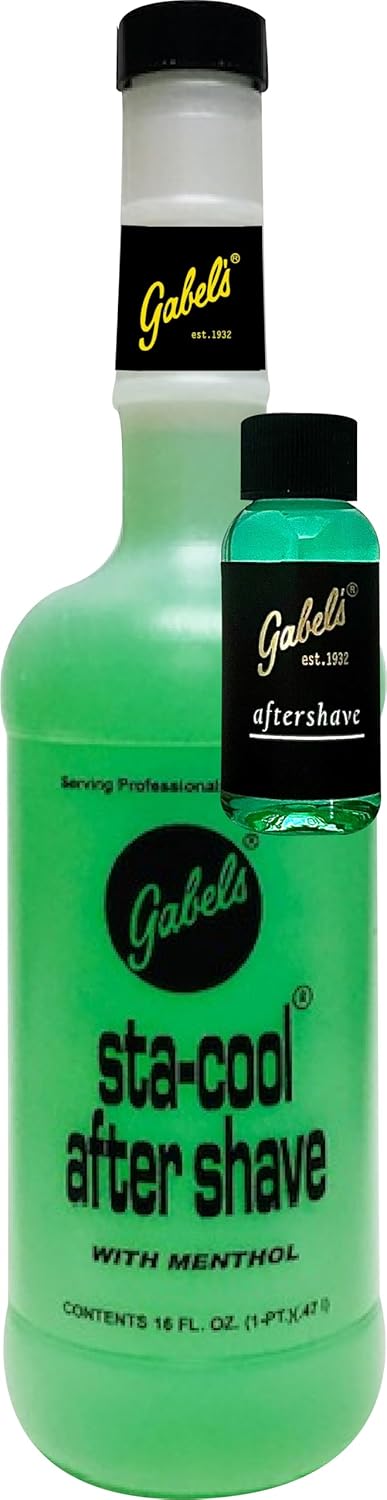 STA-COOL Astringent Gabel's Aftershave Green with Menthol (16oz) and Eucalytus Aftershave with Menthol (16oz) Limited Edition by Authentic Manufacturer Direct