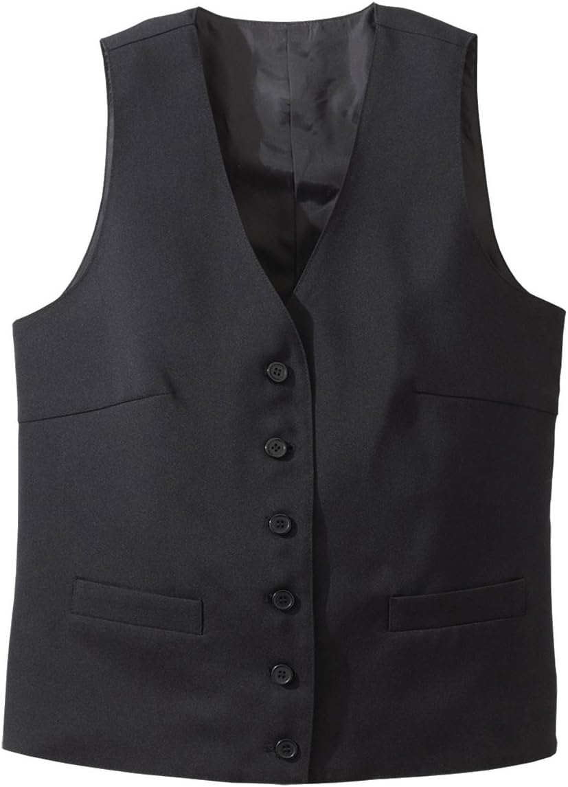 Edwards Garment Women's V-Neck Firenza Vest, BLACK, L R