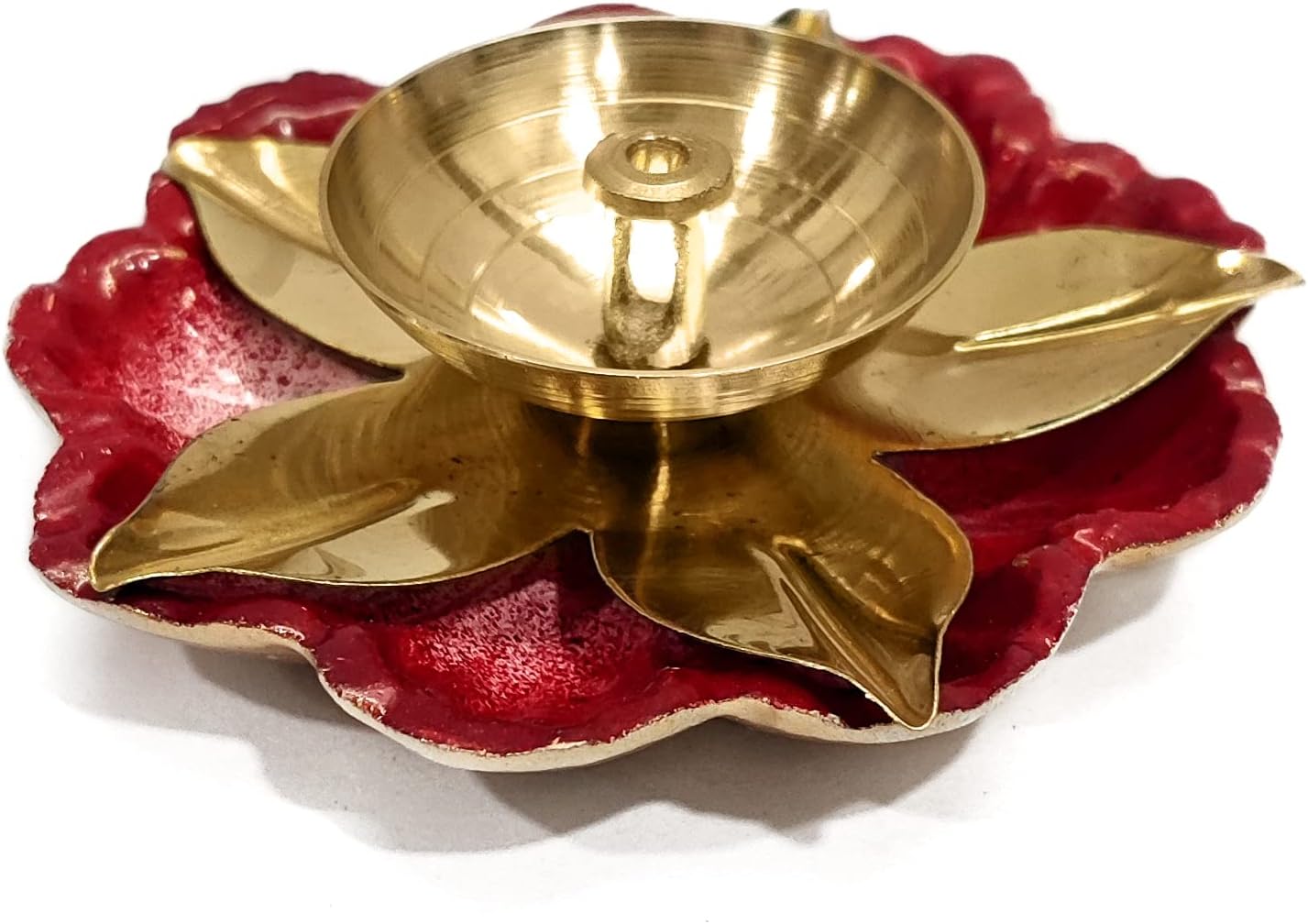 Satvik Amayra Designer Brass Diya Set in Lotus Shape. Decorative Flower Tea Light Holder Stand for Diwali, Indoor Decoration, Housewarming, Return Gift