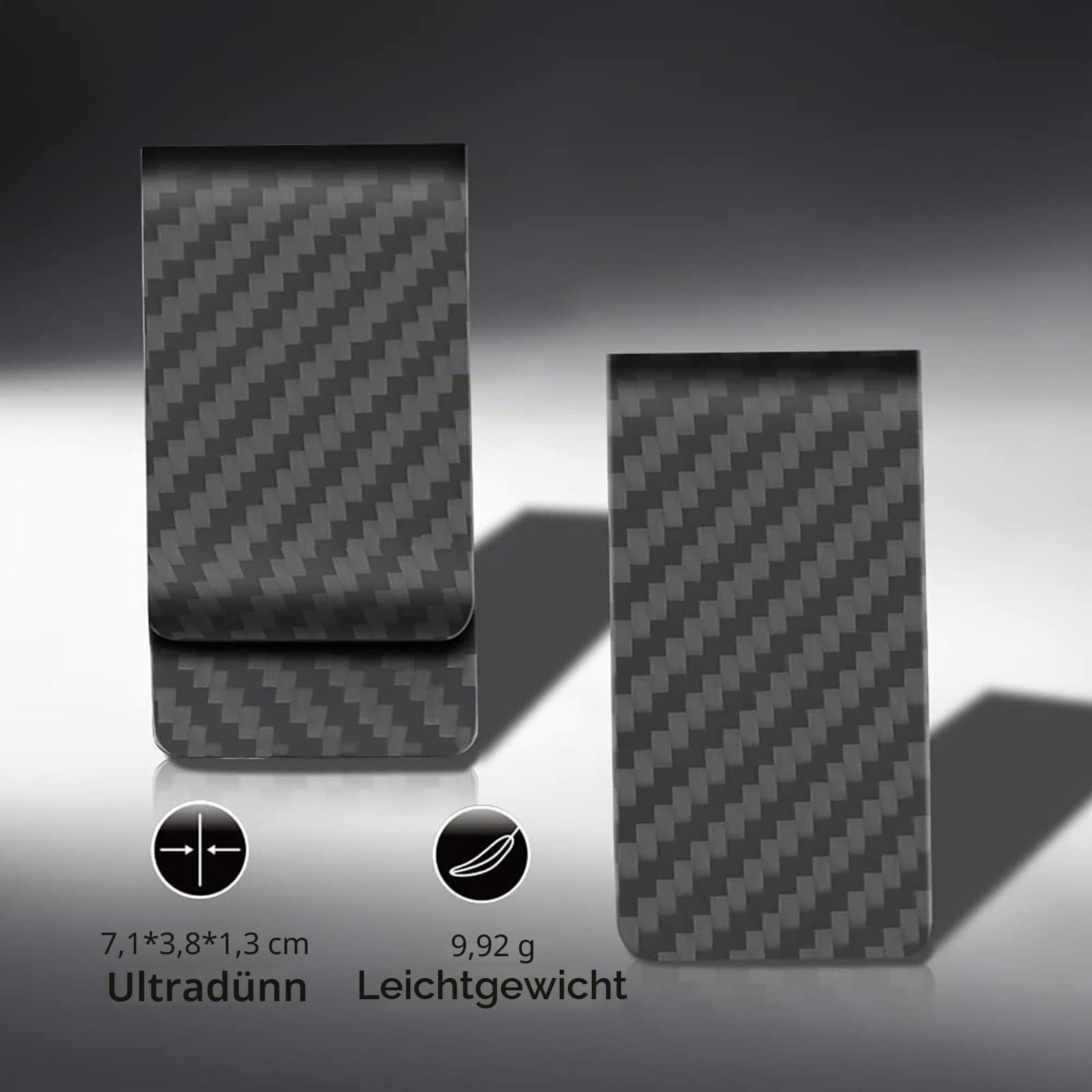 Carbon Fiber Geldbörse Geldklammer Kreditkartenhalter CLL CARBONLIFE Clips für Herren