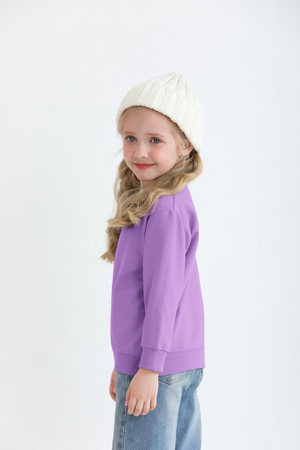 Cooraby 3 Pack Baby and Toddler Girls' Sweatshirt Girl No Cap Crew-Neck Sweatshirt Long Sleeve Pullover Shirt