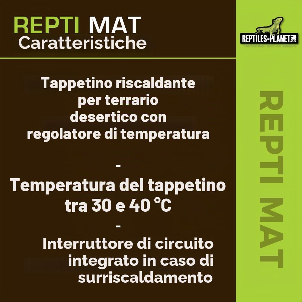 Reptiles Planet - Repti Mat - Tappeto riscaldante per Terrario - 28 W / 53 x 28 cm