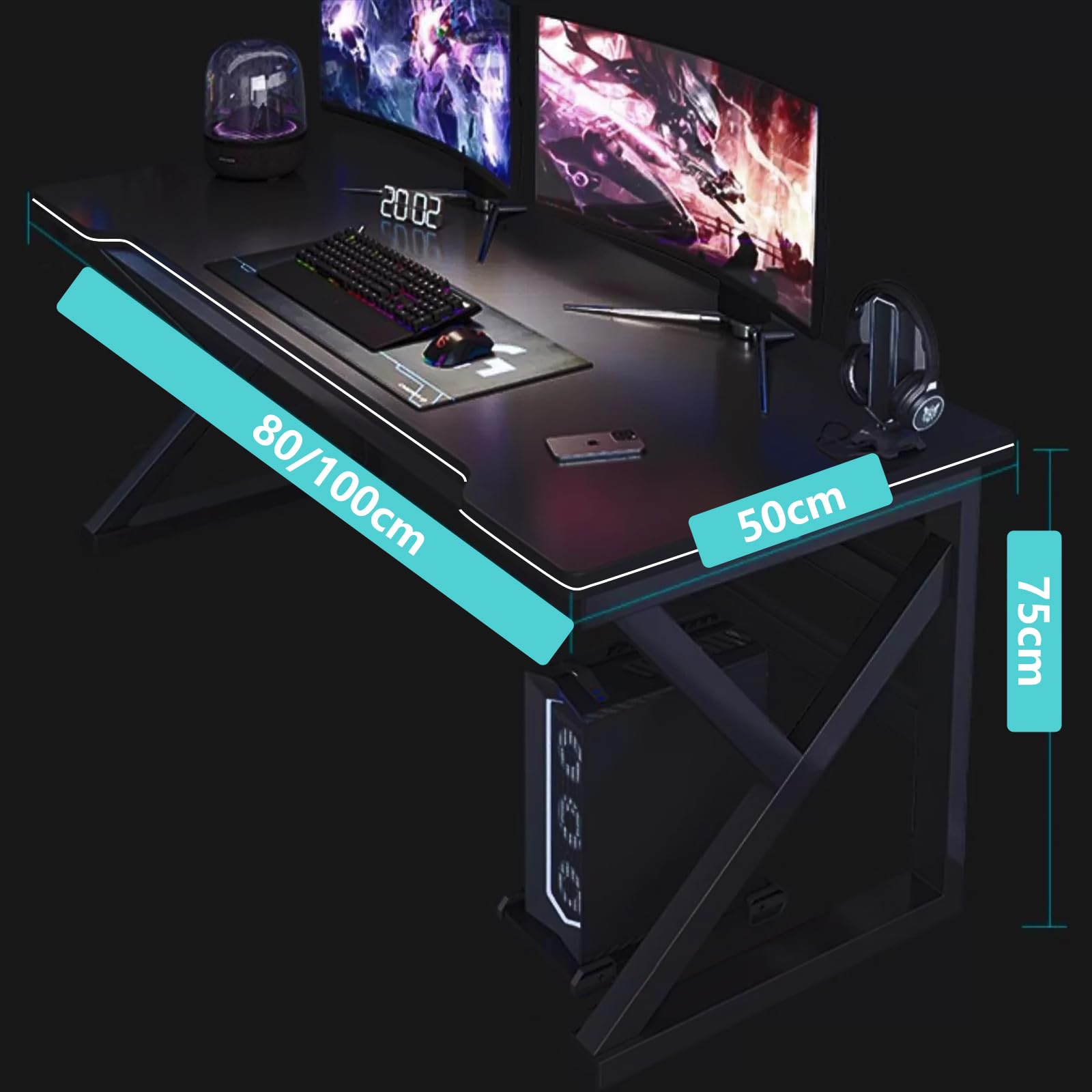 木製 ゲーミングデスク/PCデスク 幅80/100cm×奥行50cm Amazon | 木製 ゲーミングデスク/PCデスク 幅80/100cm×奥行50cm 簡単