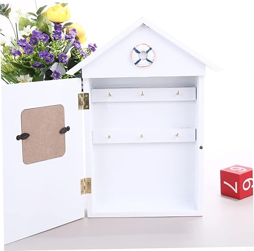 Miniatura 4 de Lurrose Gabinete de llaves de pared para llaves náutica, soporte para llaves costero, armario montado en la pared, colgadores de llaves