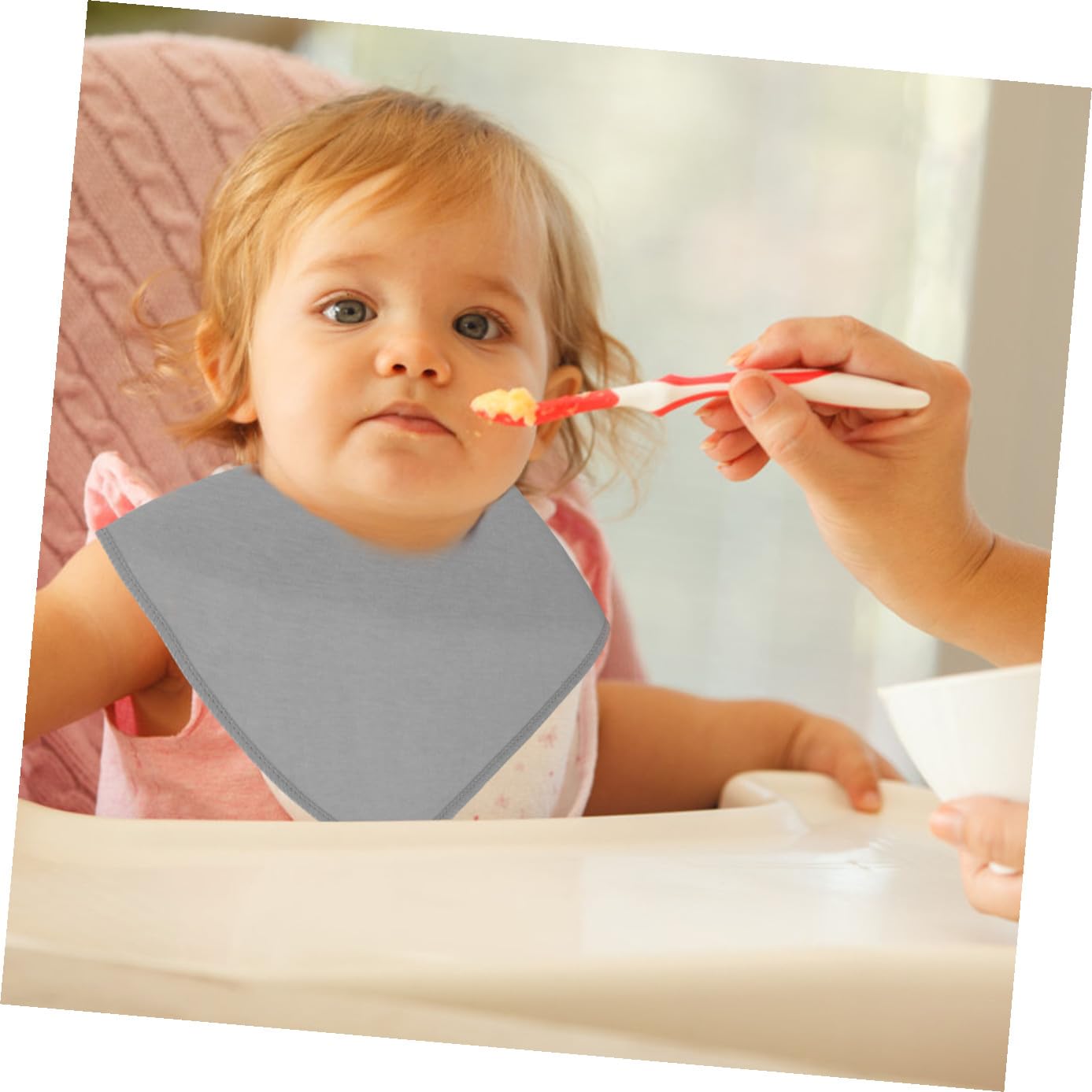 8 piezas Baberos Infantiles Multifuncionales de Algodón de Negros Pañuelos Triangulares para Bebés Toallas Absorbentes para Alimentación y Saliva