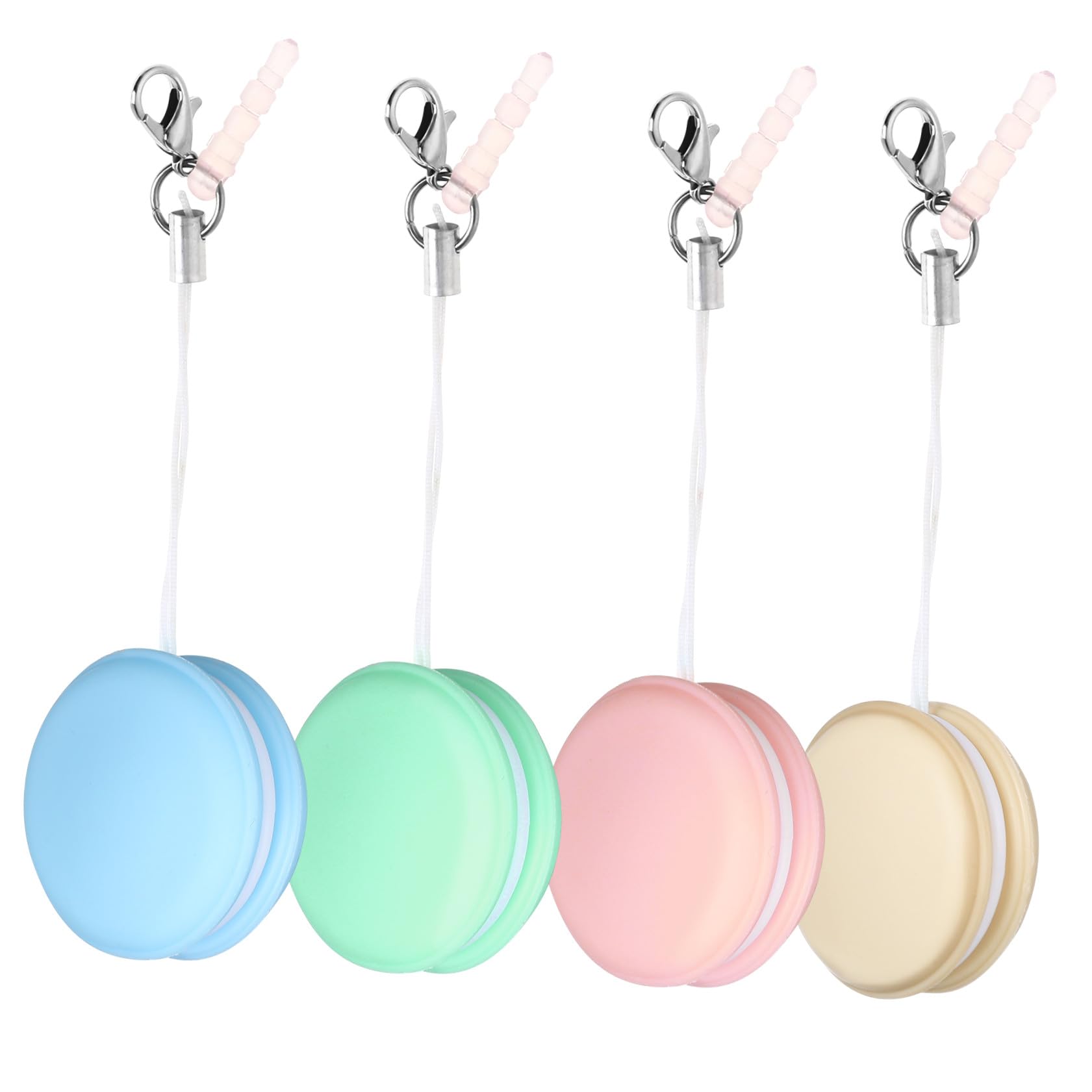 PACKOVE Toallitas Limpiadoras de Pantalla 4piezas para Teléfonos Móviles con Tapa y Llavero, Silicona y PP, Ideales para Limpiar Pantallas y Regalar