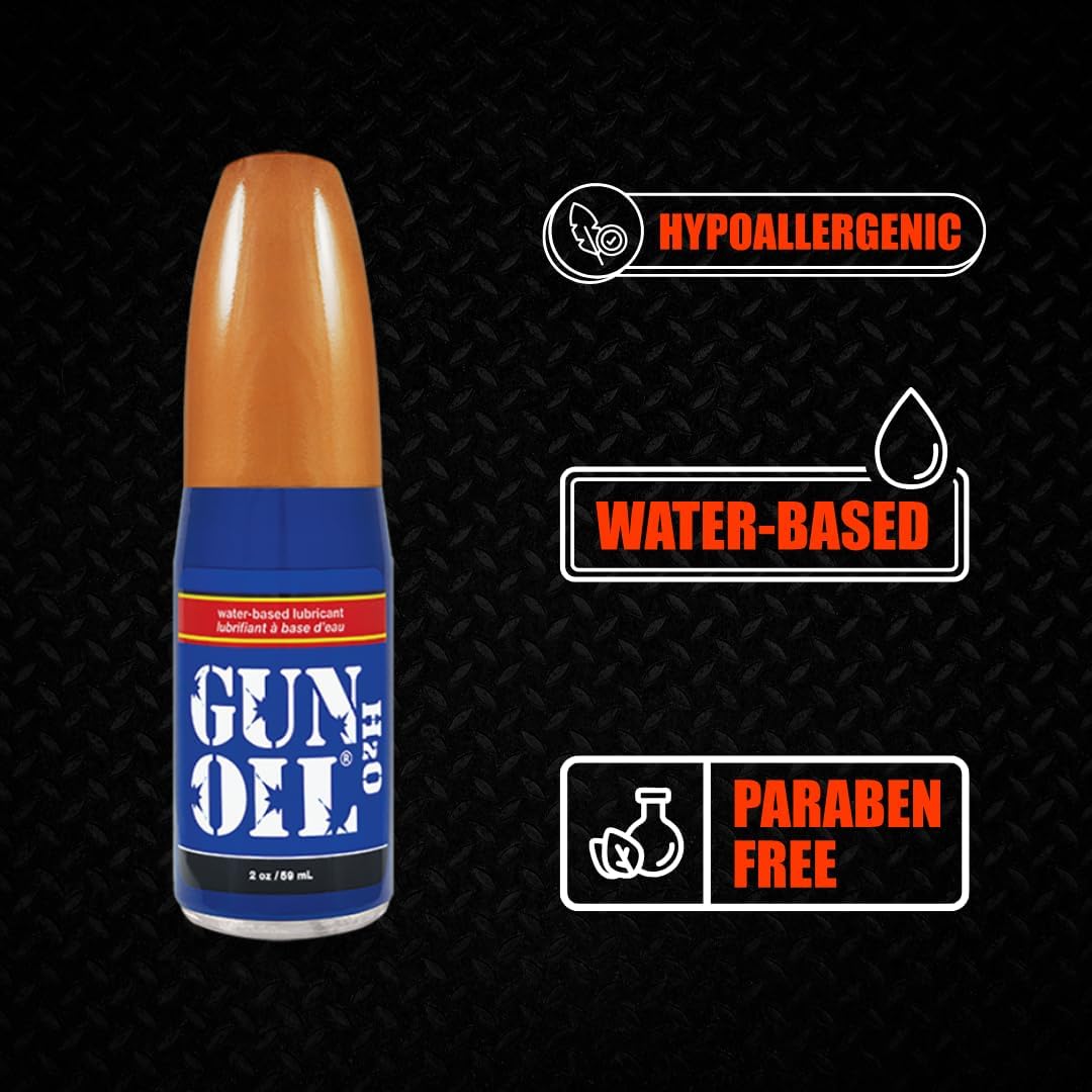 Gun Oil Water Based Lube 32 Ounce Premium Personal Lubricant, Long Lasting Non Staining Condom Compatible Toy Safe PH Balanced Hypoallergenic Paraben Free Intimate Lubes for Women Men & Couples