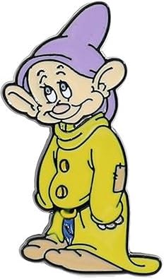Snow White Dopey Cartoon Dwarf 1.41 Inches Tall Metal Enamel Pin