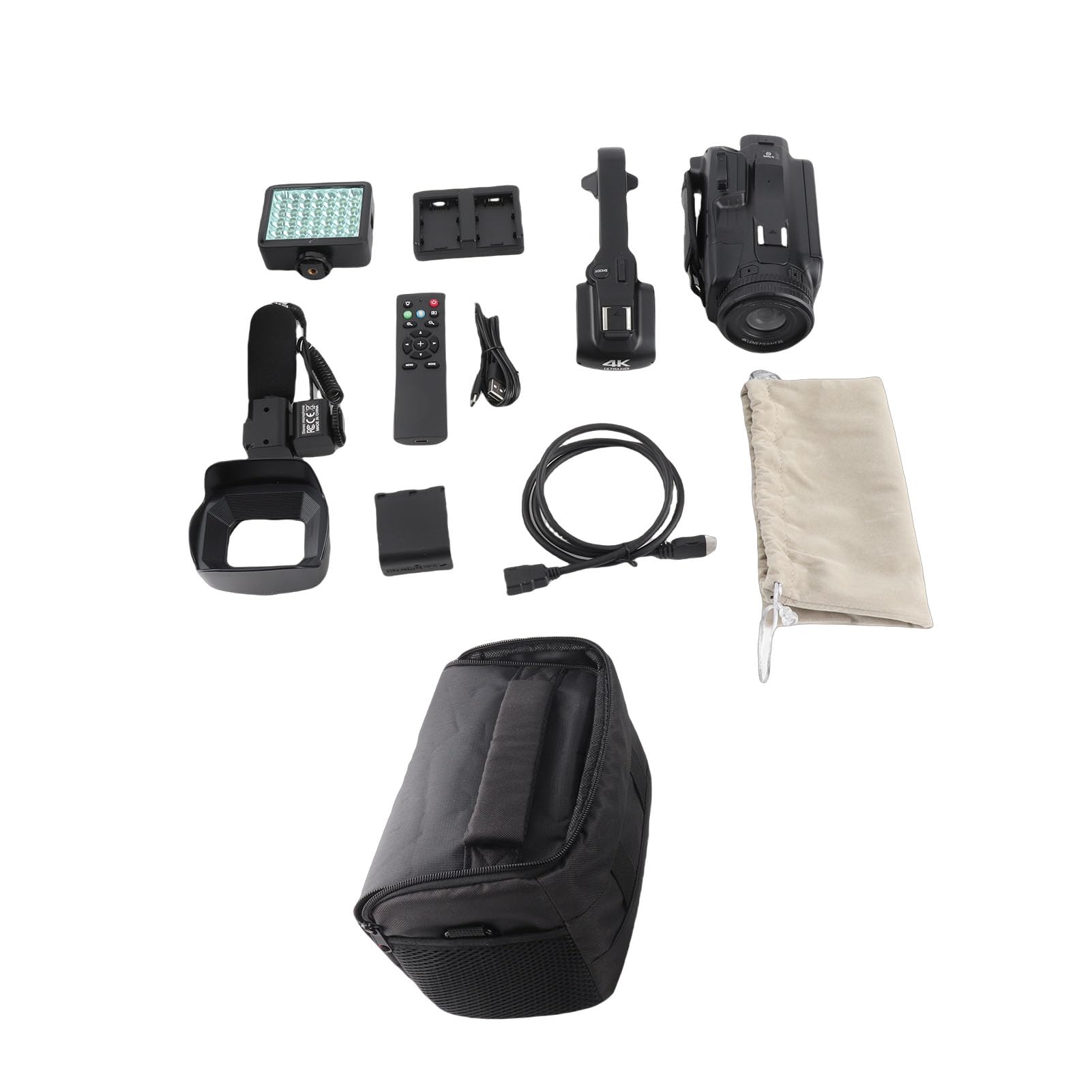 Videocamera UHD 4K da 64 MP con Zoom 18x, Touchscreen da 4 Pollici e Visione Notturna IR, Fotocamera Versatile con WiFi, Telecomando 2.4G, Supporta Dispositivi Esterni, per