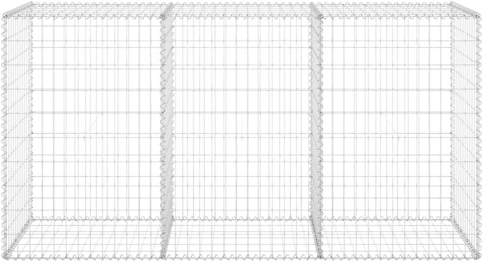 vidaXL Gabion Wall with Covers Gabion Stone Basket Cage Retaining Wall Privacy Protection Garden Patio Backyard Galvanized Steel 78.7"