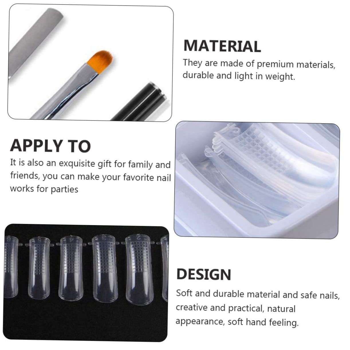 FRCOLOR 3sets Estensione Unghie Kit Con Mold Per Unghie e Unità Di Strumenti Di Bellezza Per Nail Art Uso Professionale e Domestico Facile Applicazione e Decorazione