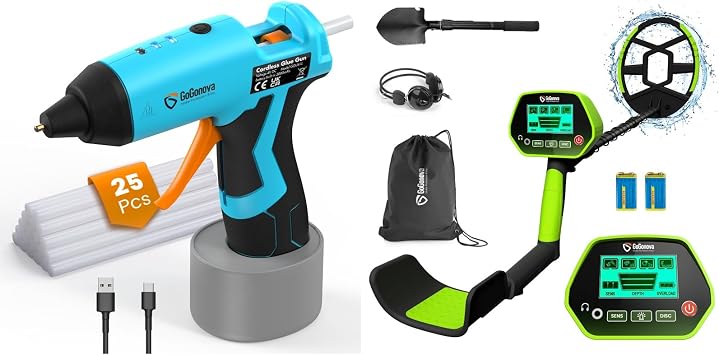 5Ah Blue Glue Gun + Green Metal Detector