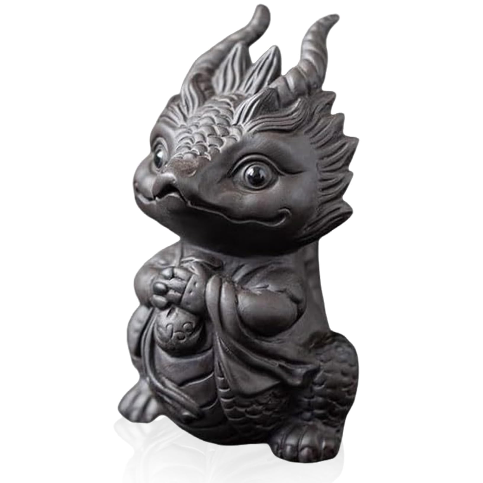 Licsaliwe Tea Pet, Chinese Zisha Dragon Tea Pet, Exquisite Traditional Purple Clay for Kungfu Home Decor 3.7x2.8x2.3