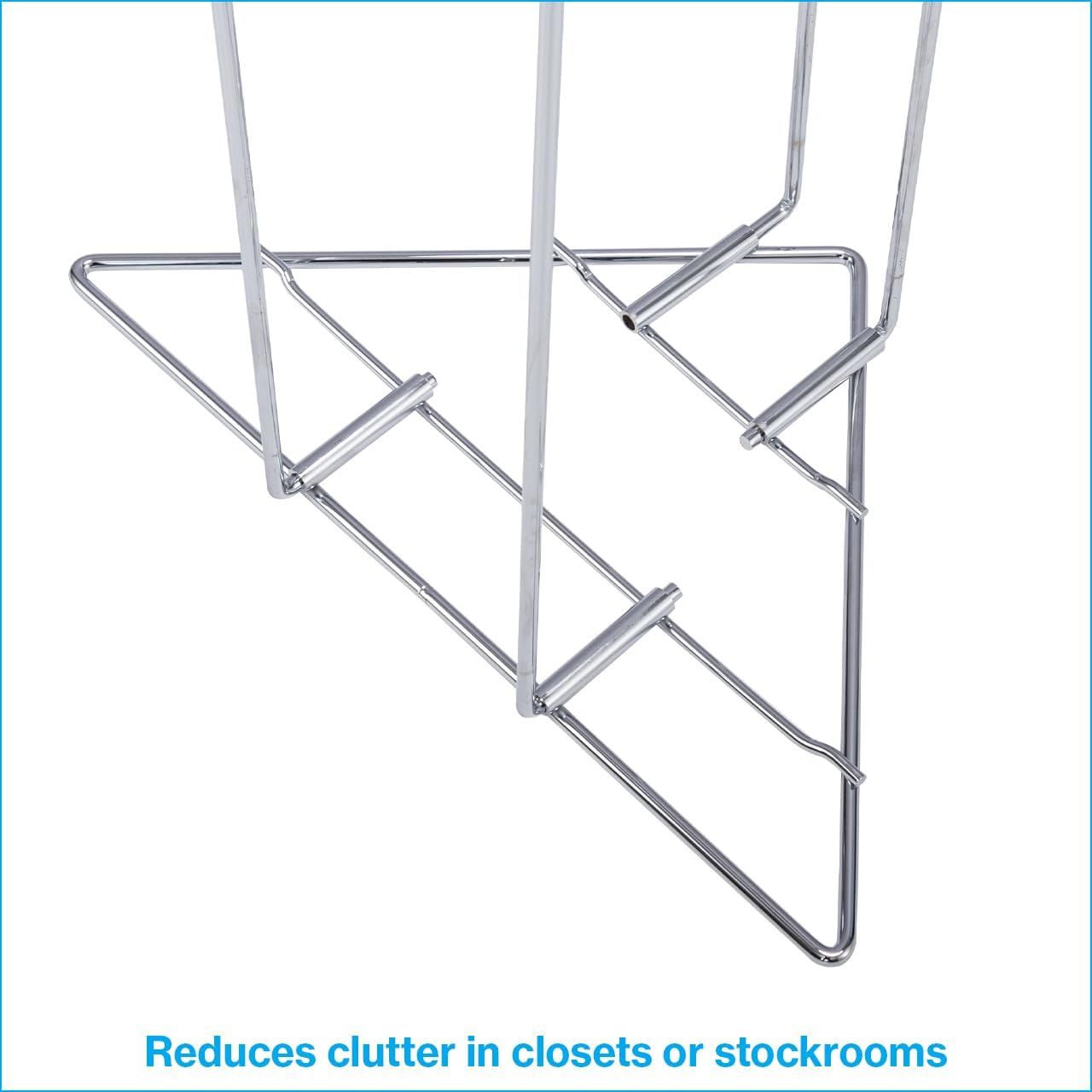 SSWBasics Chrome Clothing Hanger Holder (Fits 50-75 Hangers) – Lightweight and Portable Laundry Room and Retail Hanger Organizer Stacker – for Adult Size Hangers