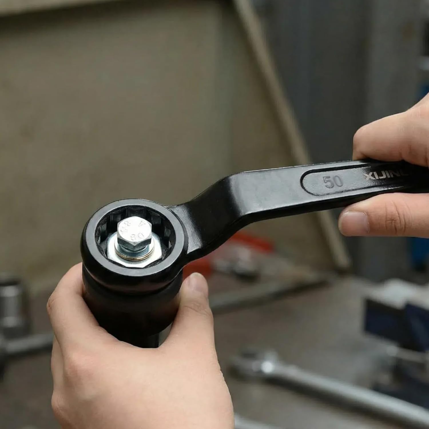 RUIAN 50mm Wrench Offset Single Head Box End Ring Type Impact Hand Tool