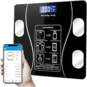 Balança Corporal Bioimpedância Inteligente Digital Aplicativo para Análise Corporal Medição de Gordura Peso Até 180kg