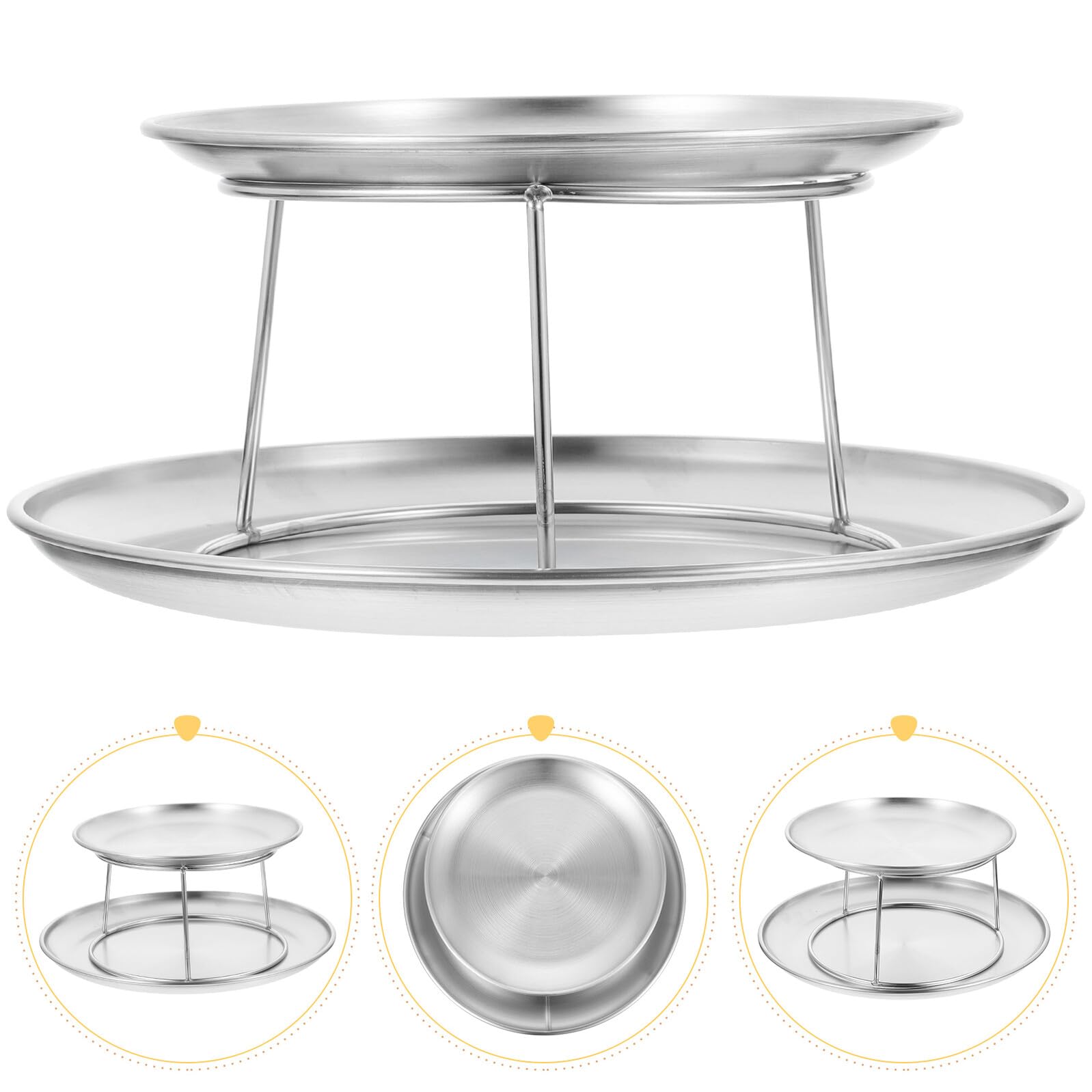 BESPORTBLE Set Vassoi da Portata in Acciaio Inox Resistente per Dolci e Antipasti, Supporto per Cupcake e Dessert Riutilizzabile, per Feste, Matrimoni e Buffet