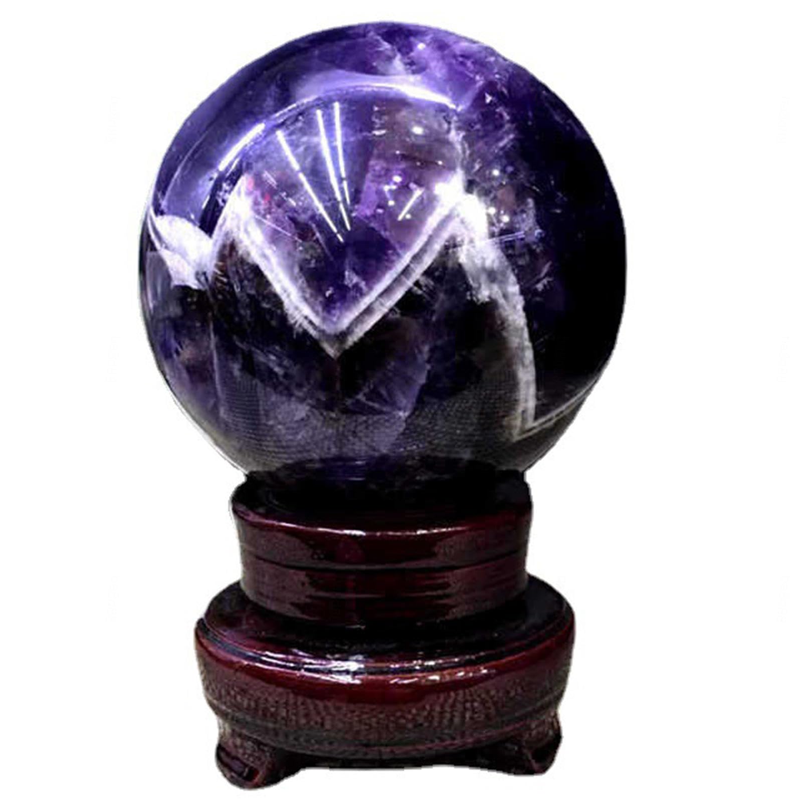 Boule d'améthyste de qualité supérieure taillée à la main avec socle