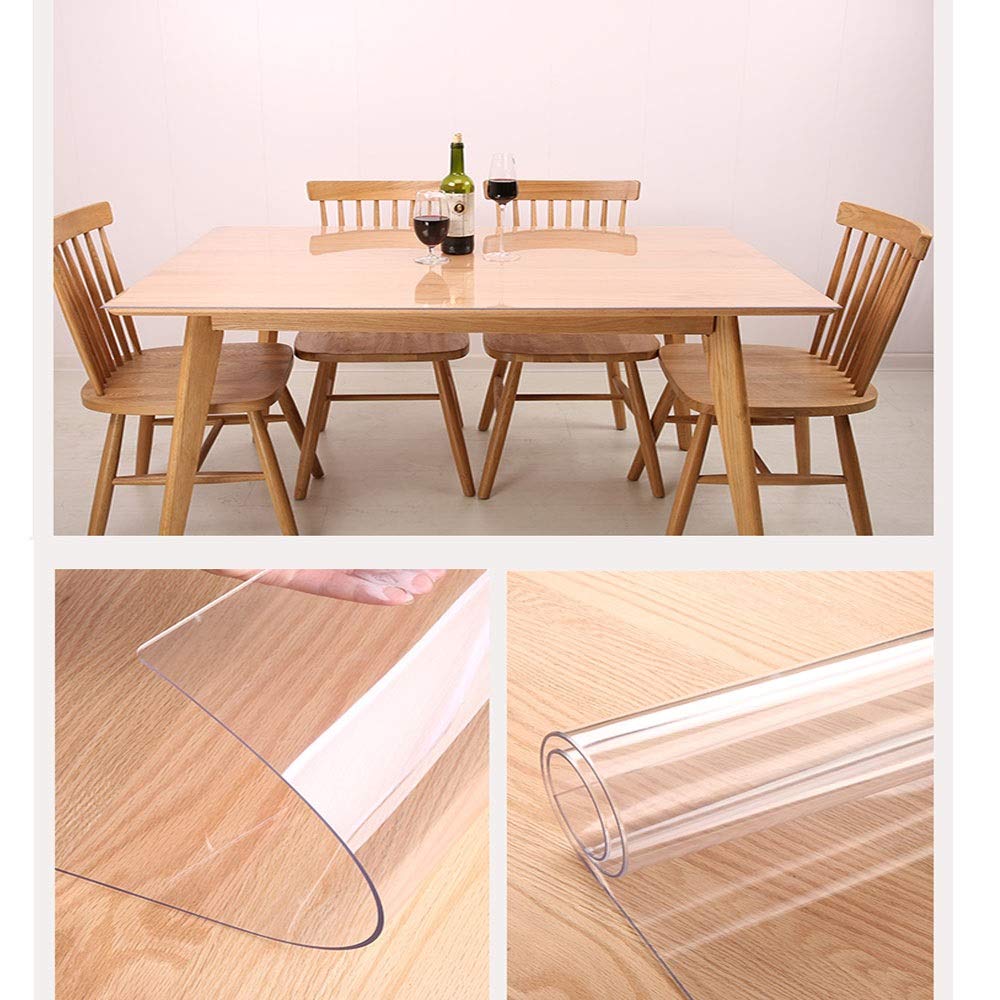 Copri Scrivania Trasparente，Impermeabile e Lavabile Tre spessori Tovaglietta in Vinile di Dimensioni Personalizzate per Cucina, Soggiorno e Ufficio (Clear-3.0mm,70x120cm)