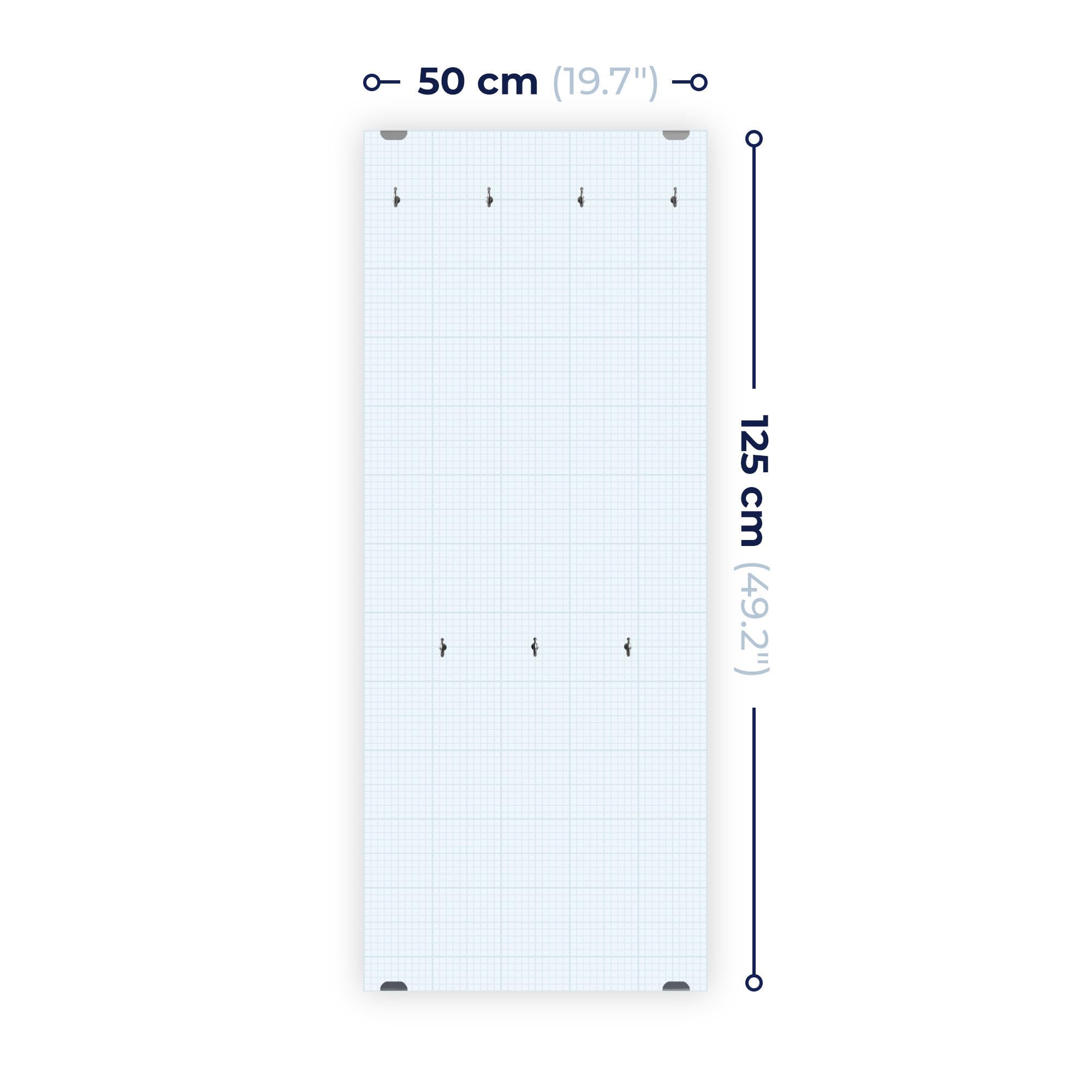DEQORI Wieszak na ubrania ze szkła z nadrukiem motywu | wzór pionowy, 50 x 125 cm | motyw filiżanki do kawy z ziarnami | szkło bezpieczne ESG z 7 haczykami – możliwość pisania i łatwy montaż – łatwy w