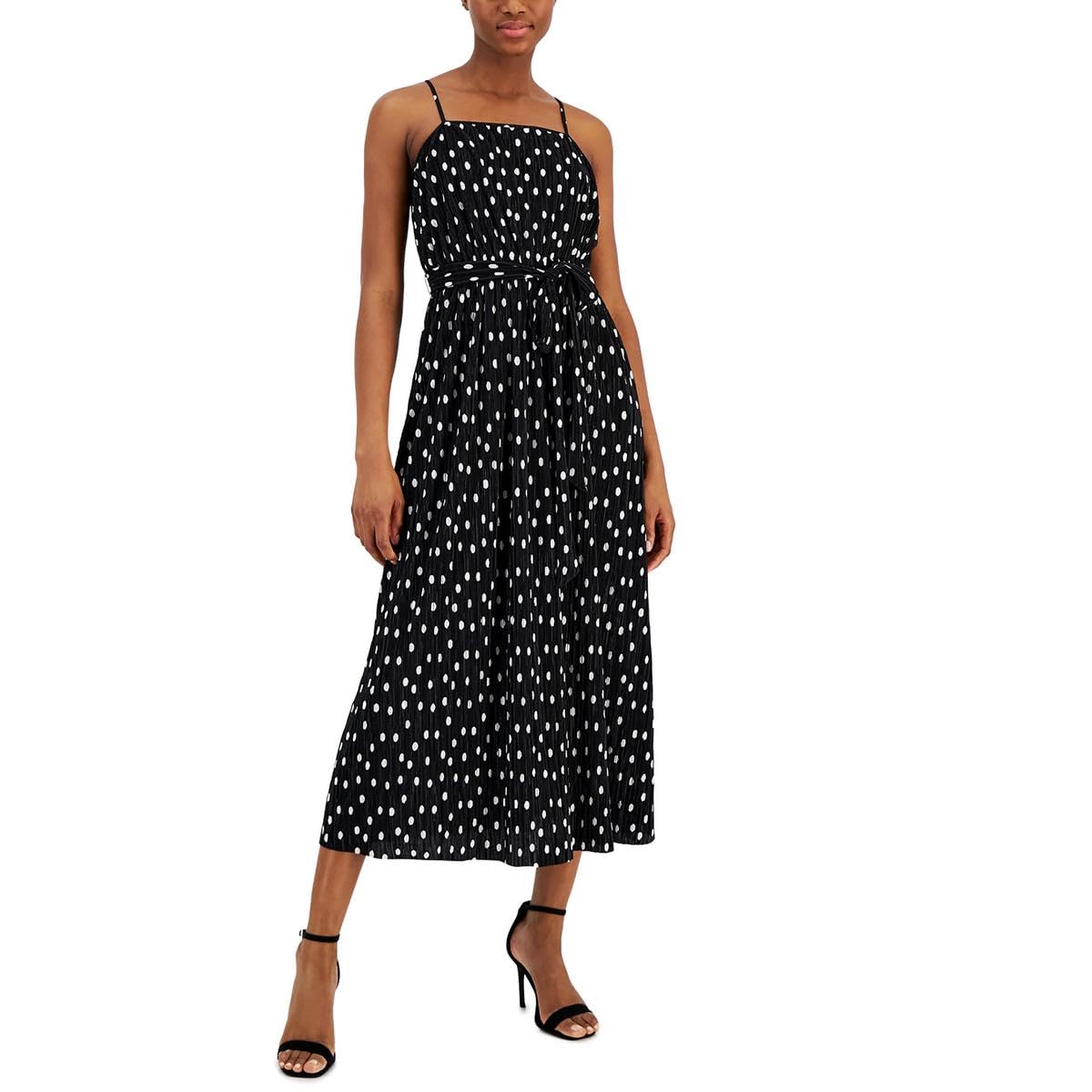 Anne Klein Women's Anna Pleated Dress, Anthracite/Amethyst, X-Large