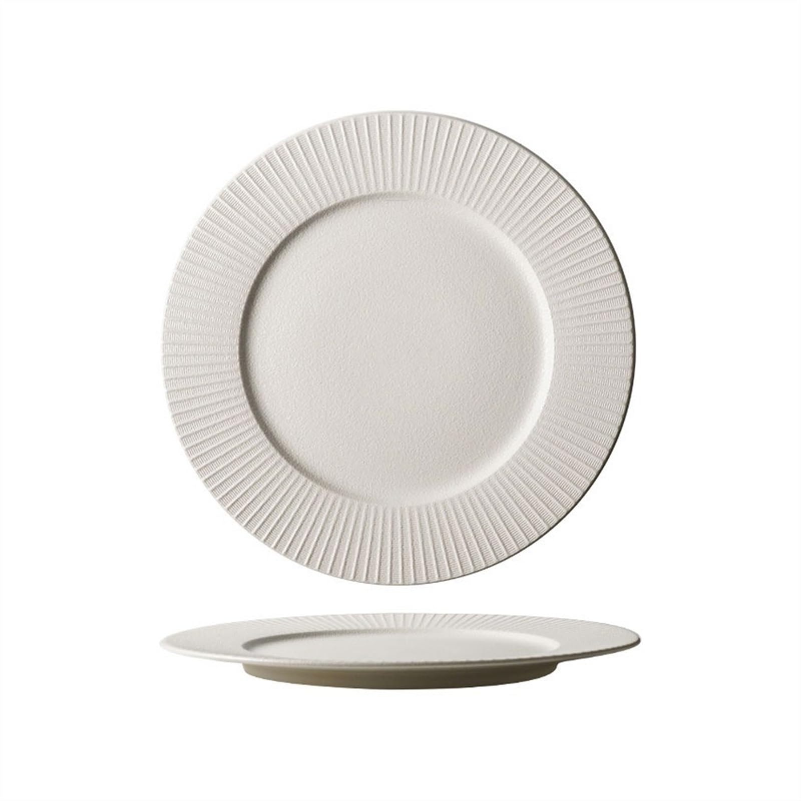 Assiettes de service Assiette à Spaghetti en céramique de couleur unie, sensation Premium, assiette à Steak, motif Vertical Simple, vaisselle artistique for hôtel Restaurant Assiette réutilisable(A)