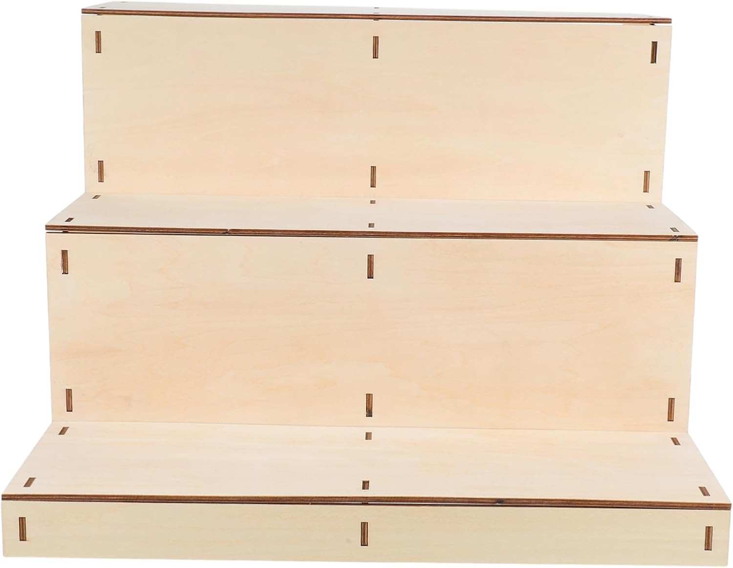 Wooden Tiered Display Stand Rustic Multi Layer Wood Shelf for Retail Home Use for Figurines Cupcakes Jewelry Makeup Bottles Easy Assembly Sturdy Natural Design